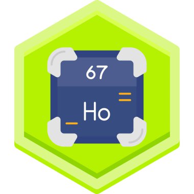 Düz dizaynlı yeşil bir kimyasal ikonun çizimi