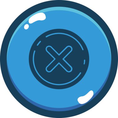 Mavi düğme simgesinin vektör illüstrasyonu