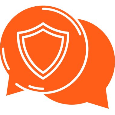 Kalkan sembollü konuşma balonu vektör çizimi tasarımı