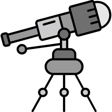 Astronomi teleskobu bilim simgesi ana hat biçiminde