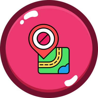 izometrik vektörde harita işaretleyici simgesi