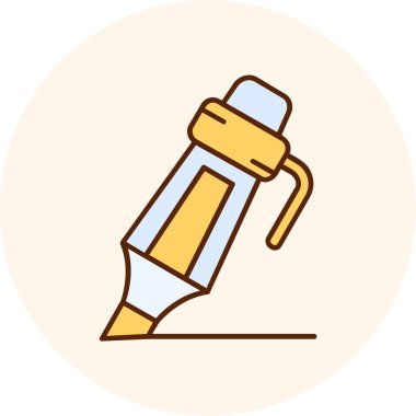 kalem ve cetvel renk simgesi, satır biçimi