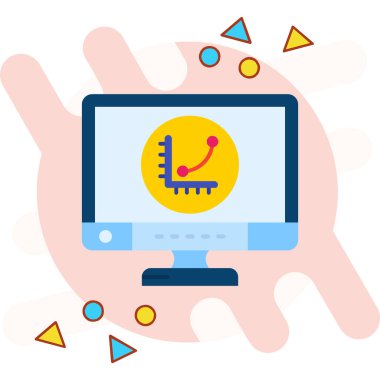 ok simgesi, vektör illüstrasyonlu bilgisayar