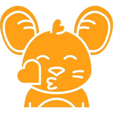 Beyaz arkaplanı olan sevimli bir fare karikatürü