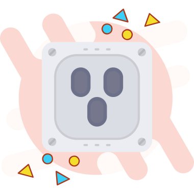 Bir soketin çizgi film simgesinin vektör çizimi