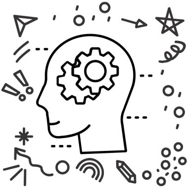 Beyin vitesi fikri simgesi ana hat biçiminde