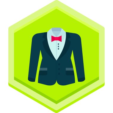 Blazer Düz Çokgen düğmeli vektör çizimi