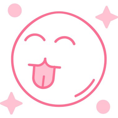 kawaii şirin çizgi film dil vektör çizimi tasarımı