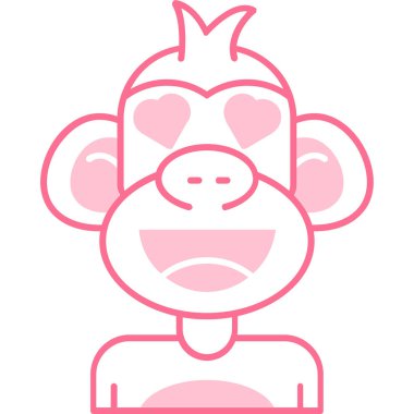 maymun ikon vektör illüstrasyonu