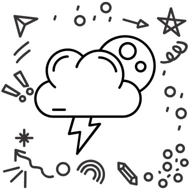 Hava durumu ikonu. Hava durumu. Bulut simgesi sembolü. vektör