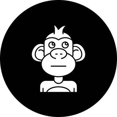 maymun ikon vektör illüstrasyonu