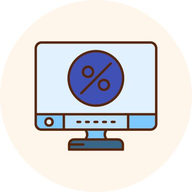 Pasta grafiği vektör simgesine sahip bilgisayar