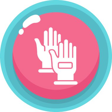 Beyaz arkaplanda izole edilmiş eldiven simgesi ve vektör illüstrasyonu