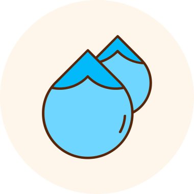 Doldurulmuş ana hatlı su bırakma simgesi beyaz arkaplanda izole edildi. Vektör.