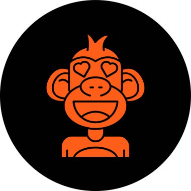 Maymun. Web simgesi basit illüstrasyon