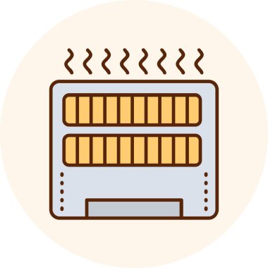 ısıtma radyatörü renk ikonu vektör çizimi