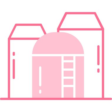 Bina. Web simgesi basit illüstrasyon