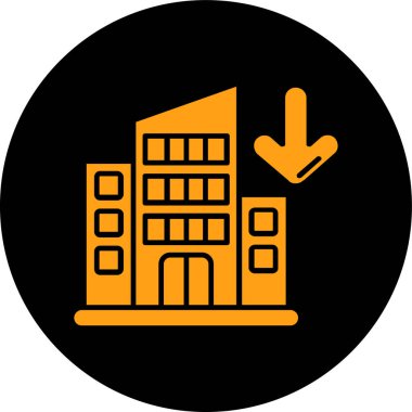 Bina. Web simgesi basit illüstrasyon