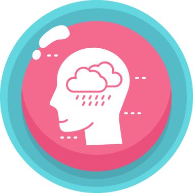 Beyin. Web simgesi basit illüstrasyon