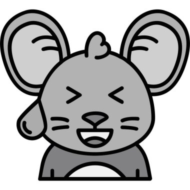 sevimli küçük vahşi hayvan kafası çizgi film vektör çizimi grafik tasarımı