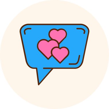 Aşk ileti vektör simgesi