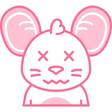 Şirin kedi kafası ve fare