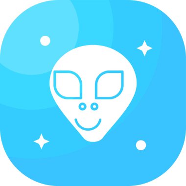 Düz stil uzaylı gezegen simgesi