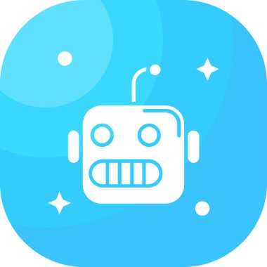 Beyaz arkaplanda basit robot vektör çizimi.