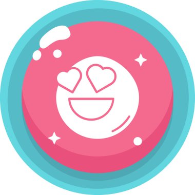 Rozet tarzında mutlu emoji simgesi