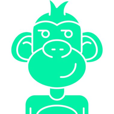 Maymun. Web simgesi basit illüstrasyon