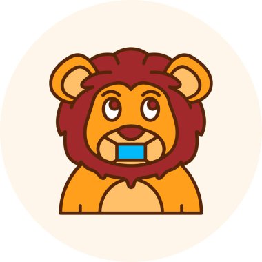 Aslan simgesi. vektör illüstrasyonu