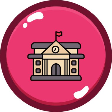 Bina. Web simgesi basit illüstrasyon