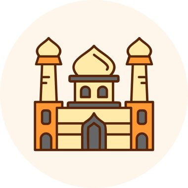 Cami inşaatının vektör illüstrasyonu