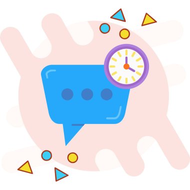 Saat vektör illüstrasyonlu mesaj