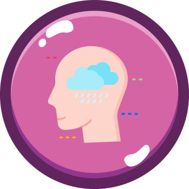 Beyin. Web simgesi basit illüstrasyon