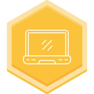 Dizüstü bilgisayarı olan bilgisayar monitörü, vektör illüstrasyonu, beyaz arkaplanda izole