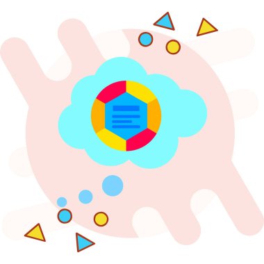 Düz dizaynlı bulut veri depolama simgesi