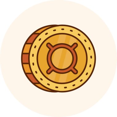 Bir numaralı işaret simgesine sahip bozuk para, düz stil