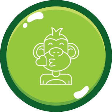 Maymun. Web simgesi basit illüstrasyon