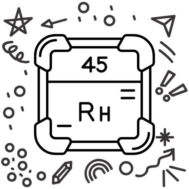 Bir kimyasal elementin modern bir simgesinin vektör çizimi