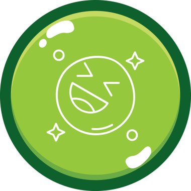 Yuvarlak simgeli yeşil bir yaprağın vektör çizimi