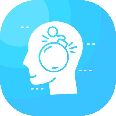 yaratıcı beyin ikonu. düz biçim tasarımı.