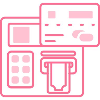 ATM 'de. Web simgesi basit illüstrasyon