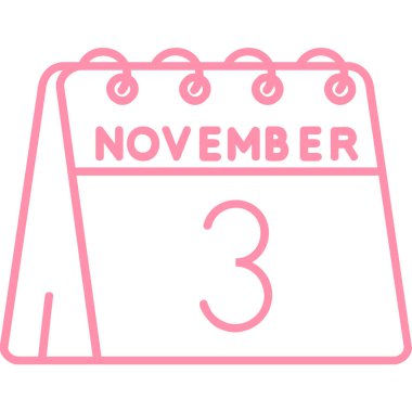 Kasım takvim simgesi tasarımı, renkli biçim