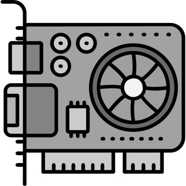 Bilgisayar donanımının basit vektör simgesi