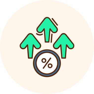 ok vektörü renk çizgisi simgesi