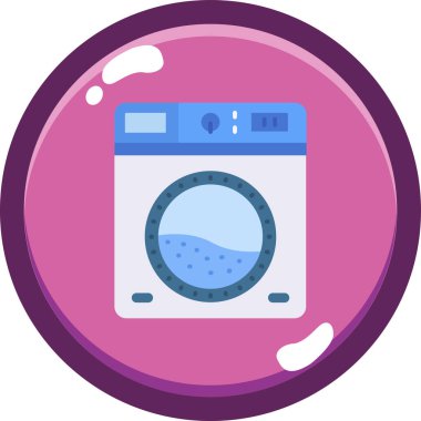 çamaşır makinesi vektör simgesi. Beyaz arkaplanda basit vektör simgesi. yıkama.