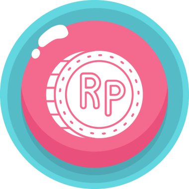 Bir madeni paranın yuvarlak simgesinin vektör çizimi