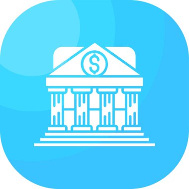 Banka bina simgesini, basit tarzı