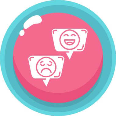 Üzgün yüzlü konuşma balonu, vektör illüstrasyonu